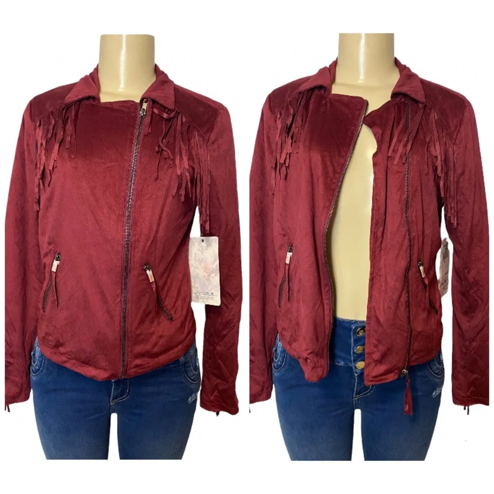 Fringe Burgundy Jacket - Picture 8 of 8